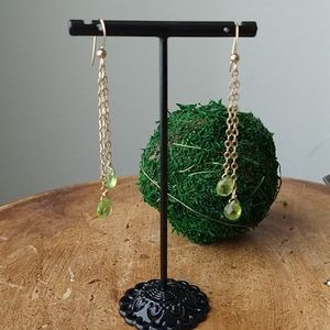 24k Gold Peridot Earrings